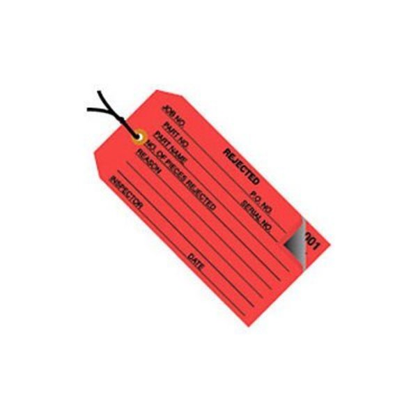 Box Packaging Global Industrial„¢ 2 Part Inspection Tag Rejected Pre Strung, #5 4-3/4"L x 2-3/8"W Red, 500/Pk G21022